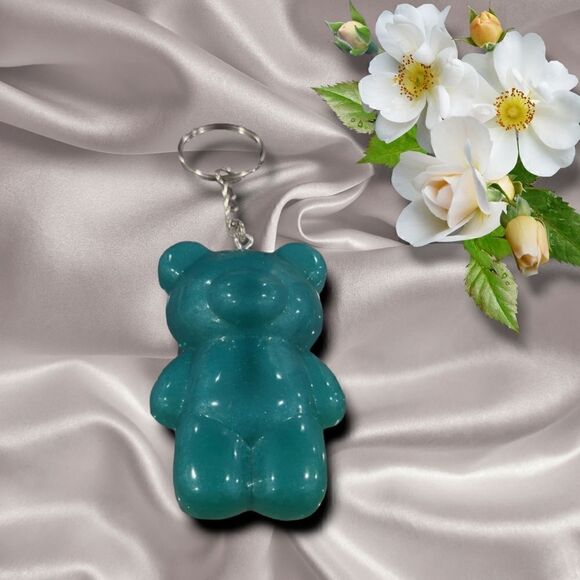 Blue Green Gummy Bear Keychain(Z178) - Picture 3 of 6